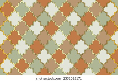 Tender Moroccan Seamless Pattern. Moroccan Seamless Pattern. Ramadan Kareem Noble Motif. Iranian Mubarak Mosaic. Mosque Window Pattern. Traditional Muslim Lantern Ornament. 1001 Night Arabesque.