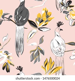 Tender pastel dark colors liquid flow with gold foil elements. Vector template, flyer, Marble decoration isolated on white  background, vintage style ink