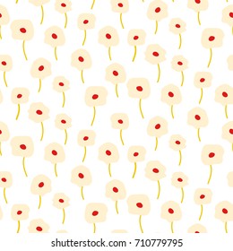 Tender peach light color seamless simple pattern. Vector repeat floral texture backround for print textile, wallpaper and wrap paper design.