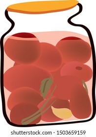 tender pickled tomatoes in a jar