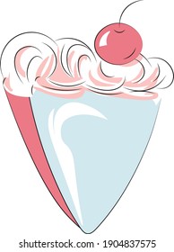 Tender piece of cake with cream