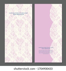 Tender pink lace flyer template romantic design