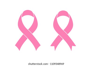  Tender pink ribbon. Vector illustration.