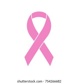 Tender pink ribbon. Vector illustration.
