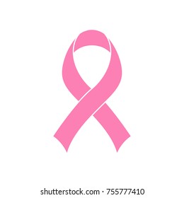 Tender pink ribbon. Vector illustration.