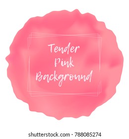 Tender pink viscous liquid background with frame for text, lava textured round place for advertising design, badge, label