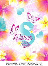 Una postal tierna para el 8 de marzo. Dibujado a mano. No IA, Ilustración vectorial