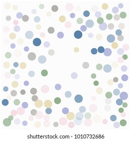 Tender Romantic Confetti, Glitter Vector Wedding Decoration. Christmas, Valentine Birthday Party Celebration Flying Circles, Festive Falling Dots Background. Love, Romance Elegant Confetti Frame.