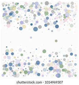 Tender Romantic Confetti, Showering Glitter Vector Texture. Christmas, Valentine, Party or Birthday Celebration Flying Circles, Festive Falling Dots Background Love, Romance Glamour Confetti Border.