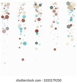 Tender Romantic Confetti, Showering Glitter Vector Texture. New Year, Valentine, Party or Birthday Celebration Flying Circles, Festive Falling Dots Background. Love, Romance Elegant Confetti Frame.