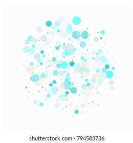 Tender Romantic Confetti, Showering Glitter Vector Texture. New Year, Valentine, Party or Birthday Celebration Falling Dots, Flying Circles Festive Background. Love, Romance Glamour Confetti Frame.