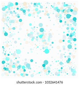 Tender Romantic Decoration, Glitter Wedding Vector Confetti. New Year, Valentine, Party or Birthday Celebration Flying Circles, Festive Falling Dots Background. Love, Romance Scent Confetti Border.