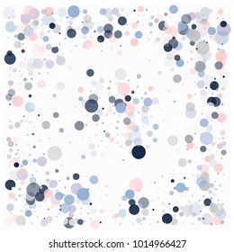 Tender Romantic Decoration, Snowflake Storm Vector Confetti. Valentine, Birthday Party, Christmas Celebration Flying Circles, Magic Falling Dots Background. Cool Love, Romance Elegant Confetti.