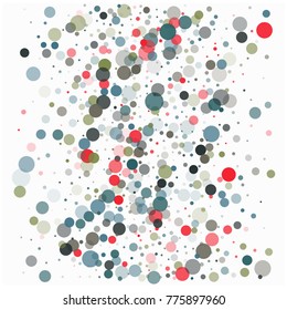 Tender Romantic Decoration, Snowflake Storm Vector Confetti. Christmas, Valentine Birthday Party Celebration Flying Circles, Magic Falling Dots Background. Love, Romance Glamour Confetti Frame.