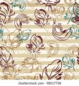 tender seamless background with feathers