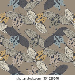 Tender seamless pattern with beautiful butterflies for your creative designs. Stylish template can be used for linen, tile , design fabric and more creative designs.