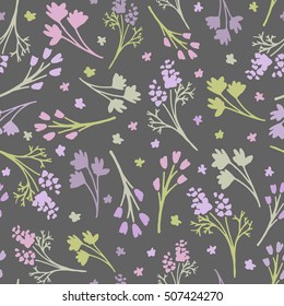 Tender seamless pattern with pink flowers
