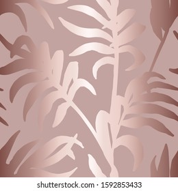 Tender summer background. Elegant texture with tropical leaves. Seamless pattern. Exotic tropic leaves. Palm leaf. Summer prints. Design for gift pack, wallpaper, wrapping paper, wrapper, interior