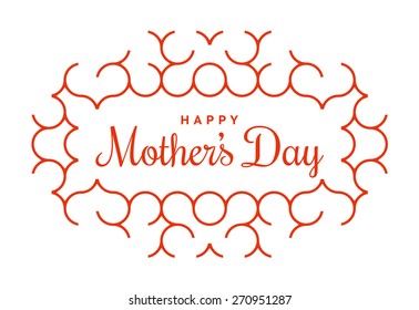 Tender typographical congratulations of Mother's Day, surrounded by ornaments