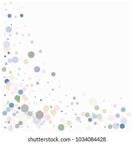 Tender Valentine Decoration, Snowflake Storm Vector Confetti. Valentine, Party, New Year or Birthday Celebration Falling Dots, Flying Circles Festive Background. Cool Love, Romance Elegant Background.