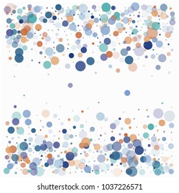 Tender Valentine Decoration, Snowflake Storm Vector Confetti. New Year, Valentine, Party or Birthday Celebration Falling Dots, Flying Circles Festive Background. Cool Love, Romance Elegant Confetti.