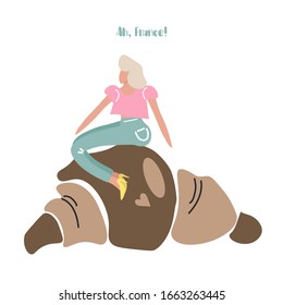
Tender vector flat illustration about France