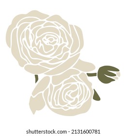 Bietet Vektorflache Illustration mit Blumenstrauß. Frühlingsbukett mit Rosen. Bouquet für Frauen am Internationalen Frauentag, Hochzeit und Muttertag. Blumenanordnung zur Dekoration.