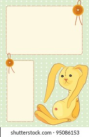 Tender vector frame with a bunny