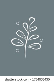 Tender vector illustration with floral elements. Element for the logo. Design for logo, shop, flower salon, postcard, print and web.