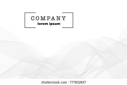 Tender white flowing lines, abstract smooth shapes, creative company design template with space for text.