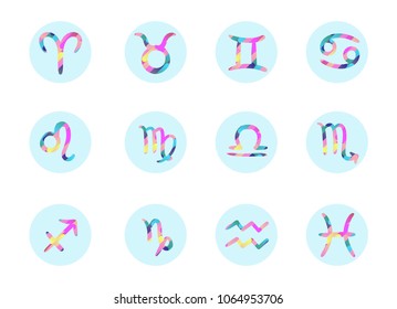 tender zodiac signs colorful gradient shapes