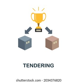 Tendering flat icon. Simple sign from procurement process collection. Creative Tendering icon illustration for web design, infographics and more