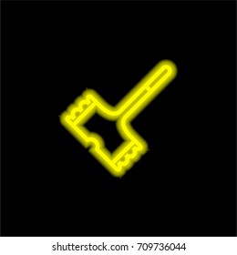 Tenderizer yellow glowing neon ui ux icon. Glowing sign logo vector
