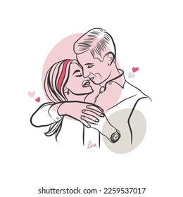 Tenderness, couple of lovers, hugs, vector illustration, warm feelings, hand lettering, love, doodle