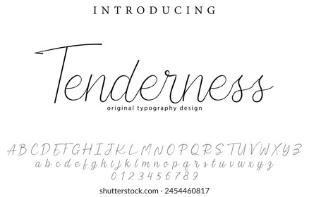 Tenderness Font Stylish brush painted an uppercase vector letters, alphabet, typeface