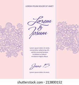 Tenderness invitation cards with thin lace vector - you can use it for invitations, flyers, postcards, cards and so on.