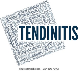 Tendinitis word cloud conceptual design isolated on white background.