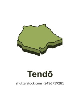 Tendo vector mapa del mundo ilustración de la ciudad. Aislado sobre fondo blanco, para los negocios