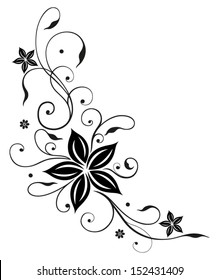 Tendril with large black flowers