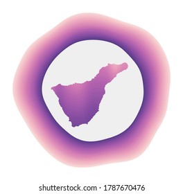 Tenerife icon. Colorful gradient logo of the island. Purple red Tenerife rounded sign with map for your design. Vector illustration.