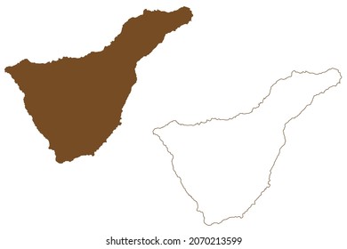 Tenerife island (Kingdom of Spain, Canary Islands) map vector illustration, scribble sketch Tenerife map