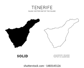 Tenerife map. Blank vector map of the Island. Borders of Tenerife for your infographic. Vector illustration.