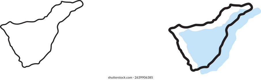 tenerife map, tenerife vector, tenerife outline, tenerife spain
