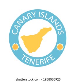 Tenerife stamp with map icon- vector illustration
