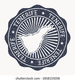 Tenerife stamp. Travel rubber stamp with the name and map of island, vector illustration. Can be used as insignia, logotype, label, sticker or badge of the Tenerife.