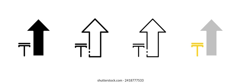 Tenga coin and up arrow. Different styles, Tenga icon set, up arrow, trading design. Vector icons