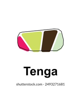 Tenga vector world map City illustration. Isolated on white background for business