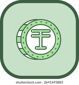 Tenge Line vector Icon Design