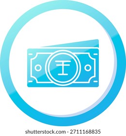 Tenge Linie Vektor Icon Design