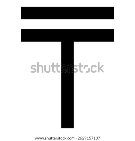 Tenge symbol currency sing money Kazakhstani icon black color vector illustration image flat style simple